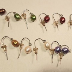 Vtg Earrings Lot 12 Pairs Glass Egg Water Drop Dangle Valley Girl Mall Rat Retro