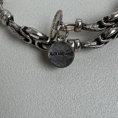Alex and Ani Vintage Sixty-Six Bracelet Silver tone Bead Belt Buckle style A01