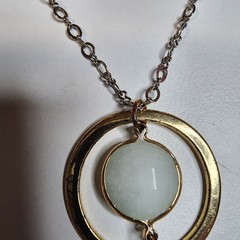 Lane Bryant Chain Tassel Necklace Vintage Gold Tone Signed Long 32″ White Stone