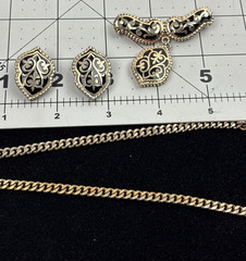 Vintage Barclay Necklace, Brooch & Earrings Set RARE Art Deco Design
