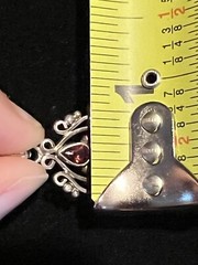 Vintage 925 STERLING SILVER Genuine Multi Gemstone Statement PENDANT 1.5 Inches