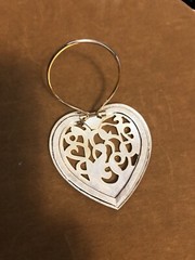 Vintage Large Gold Tone Open Work Heart Scarf Slide Clip