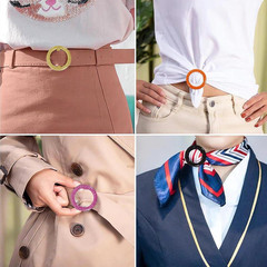 12PCS Silk Scarf Ring Clip T-shirt Tie Clips for Women Fashion Resin Ring Scarve