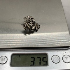 Vintage Jezlaine Sterling Silver Filigree Frog Brooch