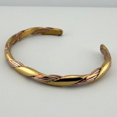 Vintage Sergio Lub Grapevine Copper Brass Cuff Bracelet