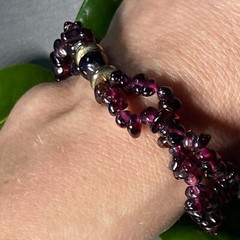 Vintage Bracelet Estate Fine Jewelry Red Almandine Garnet Pre-Owned Bead 6.5″