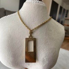 Lanvin Paris Vintage Necklace Pendant Gold Tone L-58cm