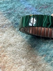 Malachite Inlay Stretch Bracelet Stainless Steel OSFA Western Native Green Stone