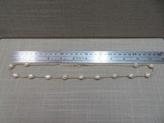 Vtg Italy 23.5″ 14K Yellow Mesh Gold Baroque Pearl Station Necklace 11.75 G