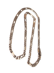 Vintage Classic Retro Style Chain Figaro Link Necklace Silver Tone Metal 22″ GUC