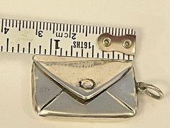Vintage Sterling Silver Envelope Locket Pendant 1 1/4″ x 7/8″ Chatelaine 6g🌺🌺