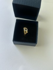 Vintage Clear Cubic Zirconia Ring Gold Plated Womens Size 10