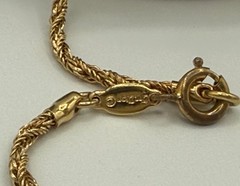Christian Dior Vintage 36″ Gold Plated Necklace Twisted Braid Chain
