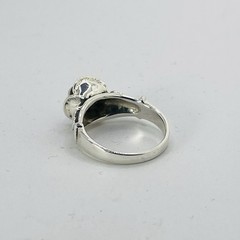 Vintage Sterling Silver Rose & Leaf Ring Finger 6.75 (5.50g)