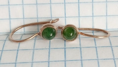 Vintage Earrings Nephrite Stone silver 875 test star USSR tsmes Women Jewelry