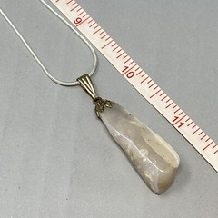 Stone Pendant Necklace Cloudy White Gemstone Amulet Wicca Chakra New Chain 20″