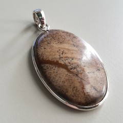 VINTAGE COLLECTIBLE STERLING SILVER 925 PENDANT, 2″ GENUINE STONE