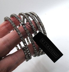 Vintage RJ Graziano wide spiral prong-set rhinestone bracelet