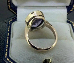 3 CT Solitaire Oval Cut Amethyst Wedding Engagement Ring 14K Yellow Gold Finish