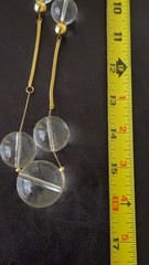 Vtg Lucite Clear Bubble Bobble Costume Gold Necklace Earring Bracelet SET MCM