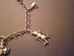 Vtg Shube’s 925 Sterling Faux Pearl Snowman Winter Sports Charm Bracelet AS IS