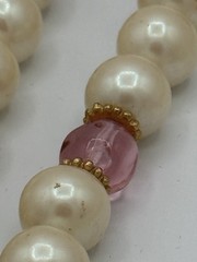 Vintage Monet faux pearl purple beaded necklace – 36” In Length