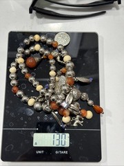 Vintage Boho Style Political Donkey & Elephant Gemstone 22” Necklace Made India