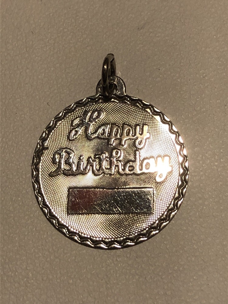 Vintage Sterling “Happy Birthday” Pendant Signed JJJ