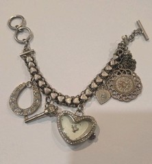 Vintage Jennifer Lopez J Lo Stainless Charm Bracelet 8″ I#191a
