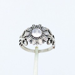 Vintage Elegant RING Silver 925 with Chic Bright Stone -size: 9.5US (19mm) | #2