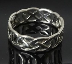 Vintage Sterling Silver Openwork Celtic Knot Design Band Ring Size 9.5 THAILAND