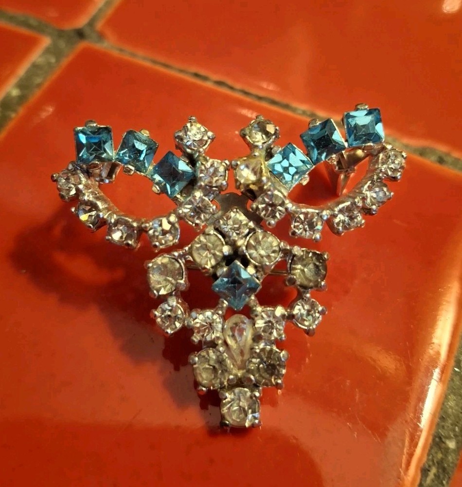 ISKIN Modular 3-in-1 Piece Convertible Brooch Pin & Clip Earrings 1940 Art Deco