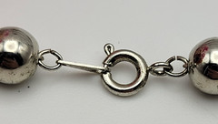 Vintage Silver Tone Ball Bead Graduated Necklace 30″ Spring Ring Clasp KOREA