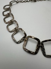 Heavy Vintage Sterling Silver Unique Chain Necklace 18” X 24mm JB23
