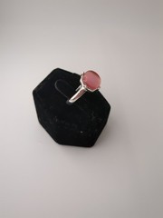 Lot of 2 Rings Size 8.25 Silver Tone Band Pink And Purple Stones