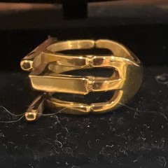 Vtg Gold Tone Multi Band Statement Cage Ring Architectural Modernist Size 6.5