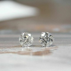 Lab Created Diamond 7MM Round Cut VVS1 Wedding 14K White Gold FN Stud Earrings