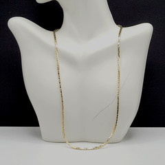 Classic Cobra or Snake Chain Bright Shiny Gold Tone Vintage 90s Necklace 18 Inch