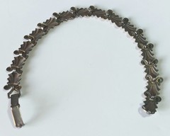 Vintage (Antique?) Silver or Silver-tone Scroll Link Bracelet 7″