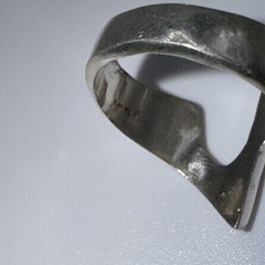 Vintage 925 Midcentury Modernist Sterling Silver Sz 8.25