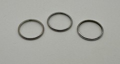 Vintage Sterling Silver 2mm Stacking Bands Rings Size 9.25
