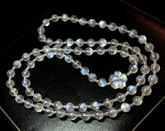 necklace moonstone rock crystal Art Deco style