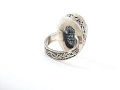 Heavy Sterling Silver 925 Rutilated Quartz Chunky Statement Ring Size 7