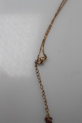 Rose Gold tone Stainless Steel Black stones Swan Pendant Necklace 16-18″