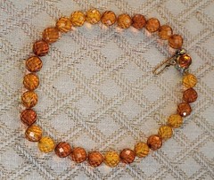 Faceted Amber Vintage Choker Necklace Fancy Clasp with UV Test See Pics