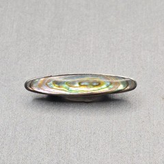 Antique Victorian Sterling Silver Abalone Brooch 7/8″ C Clasp Flush Bezel STER
