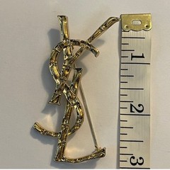 YSL – Yves Saint Laurent – Large Crocodile Logo Brooch – European GWP Pin