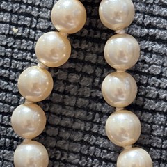 2 Vintage Faux Glass or Cultured Pearl Necklace Choker Knotted Graduated 35g 19”