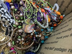 Huge XL Jewelry lot, Vintage and modern. Jewelry Repurpose Box, 16LBS, Lot#1