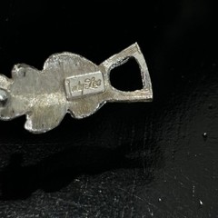 Signed Judy Lee Vintage Silver Tone Leaf Necklace Panel Link 15”